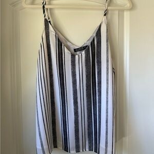 Cotton On Black & White Vertical Stripe Cami Top